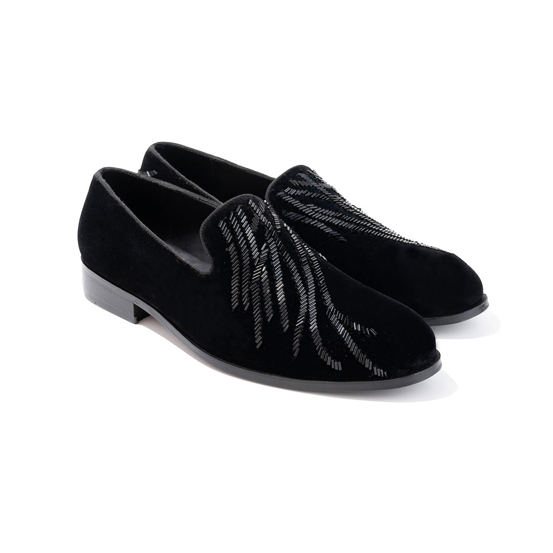 The Alternate black velvet slip-ons