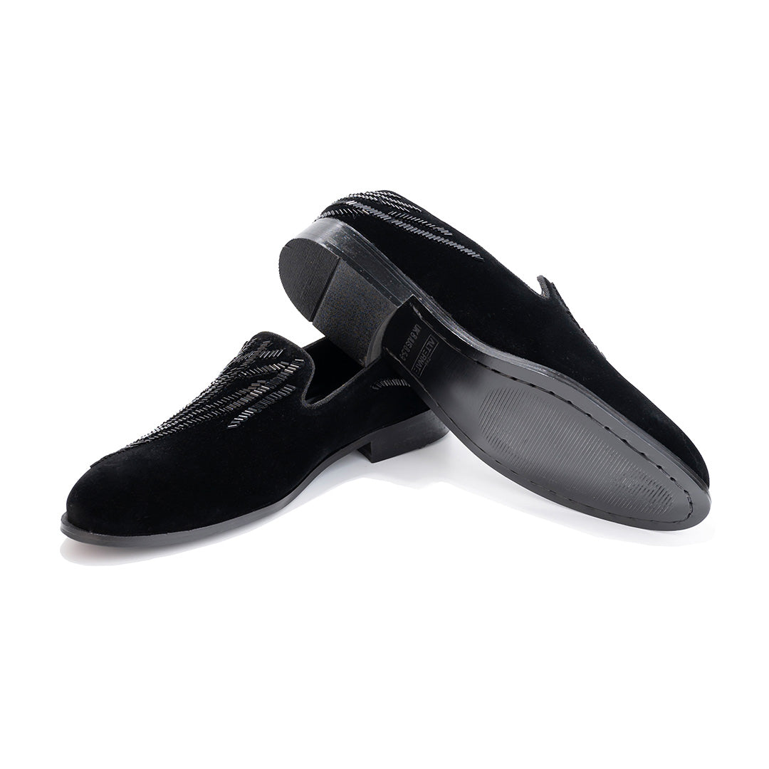 The Alternate black velvet slip-ons