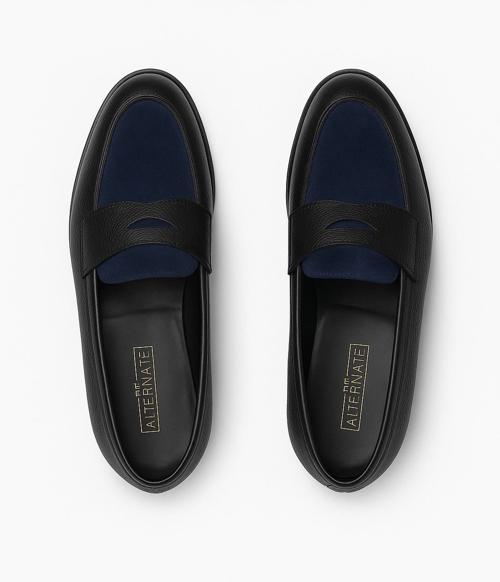 PENNY LOAFERS IN MIDNIGHT NAVY SUEDE