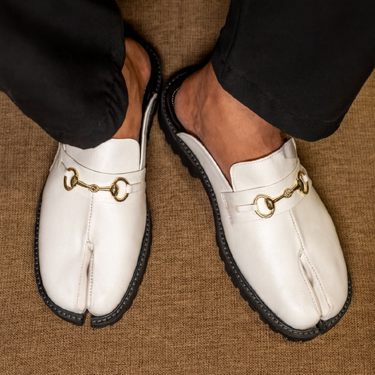TABI TOE MULES-WHITE