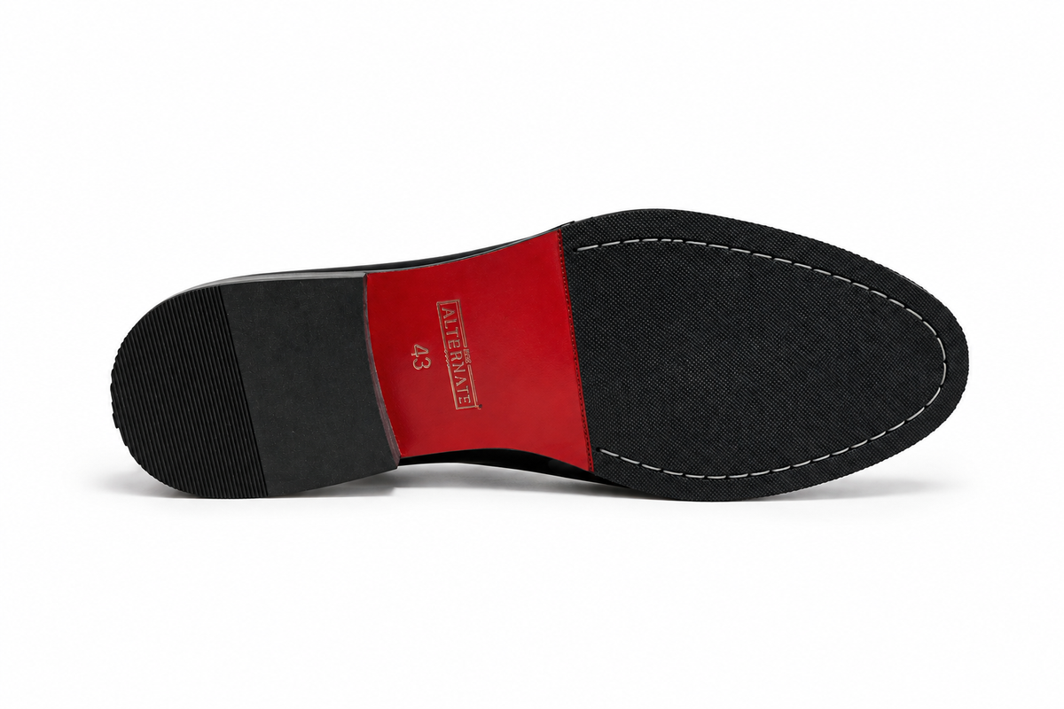 CROCO HOOK LOAFER-BLACK