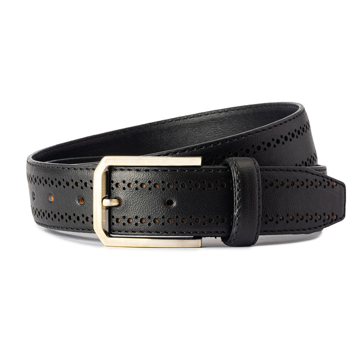 Belt with brogue detail - Black