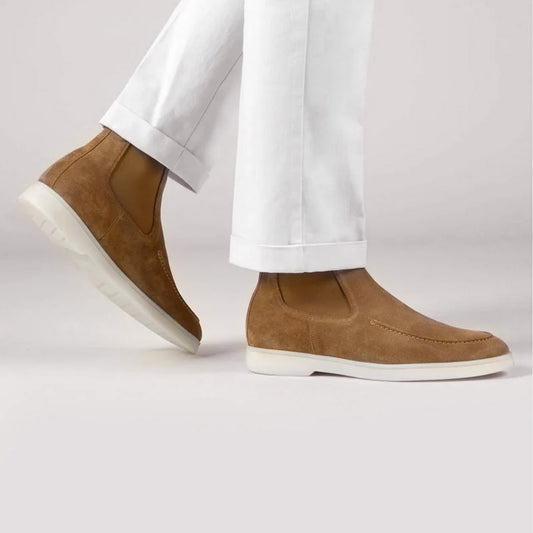 TAN CHELSEA BOOTS WITH RUBBER OUTSOLE