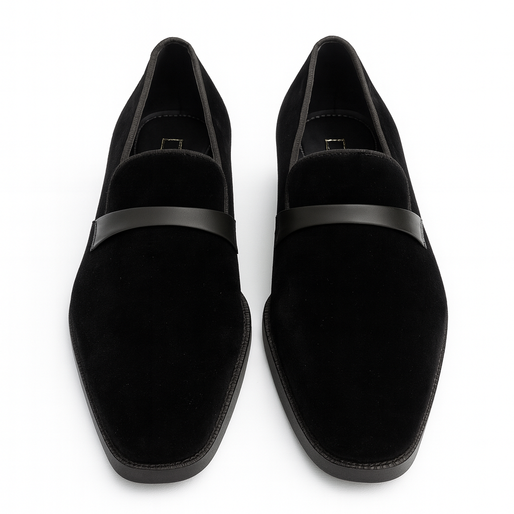 MIDNIGHT VELVET LOAFER- BLACK