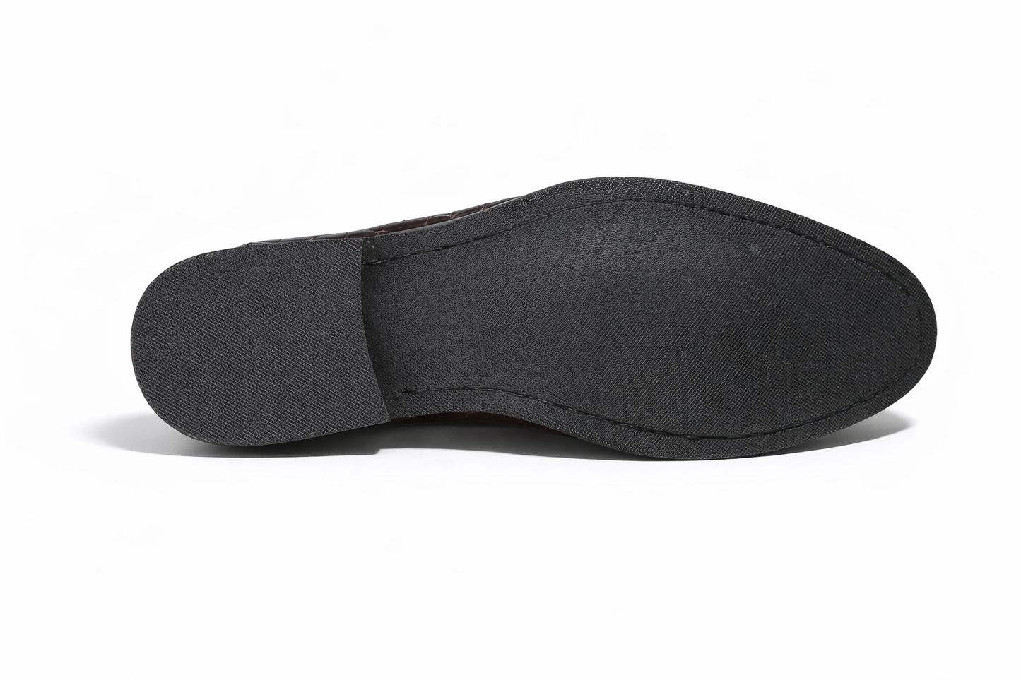 Suede Slip-Ons with Contrast Stitching-black