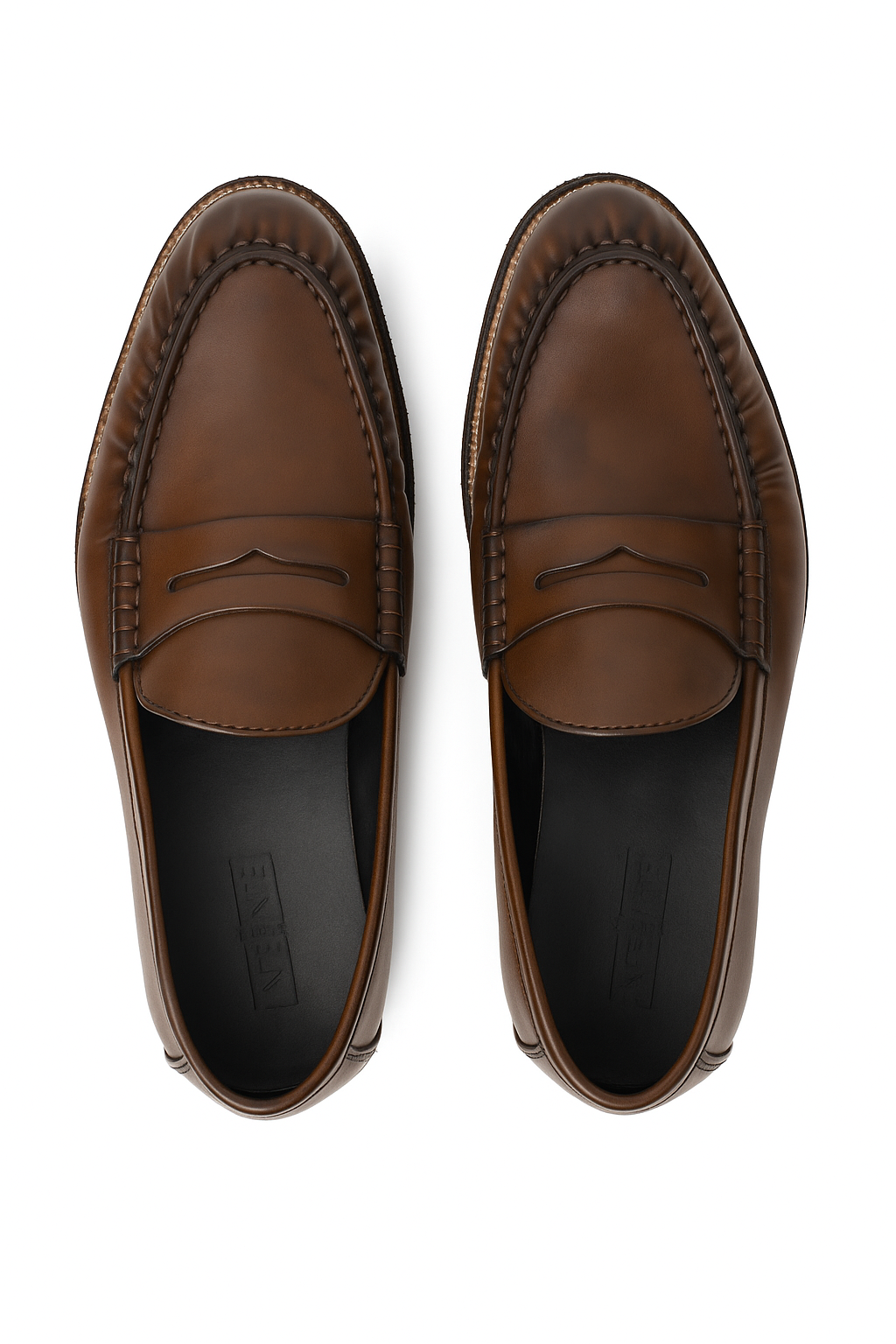UNLINED WOVEN PENNY LOAFERS-DARK TAN