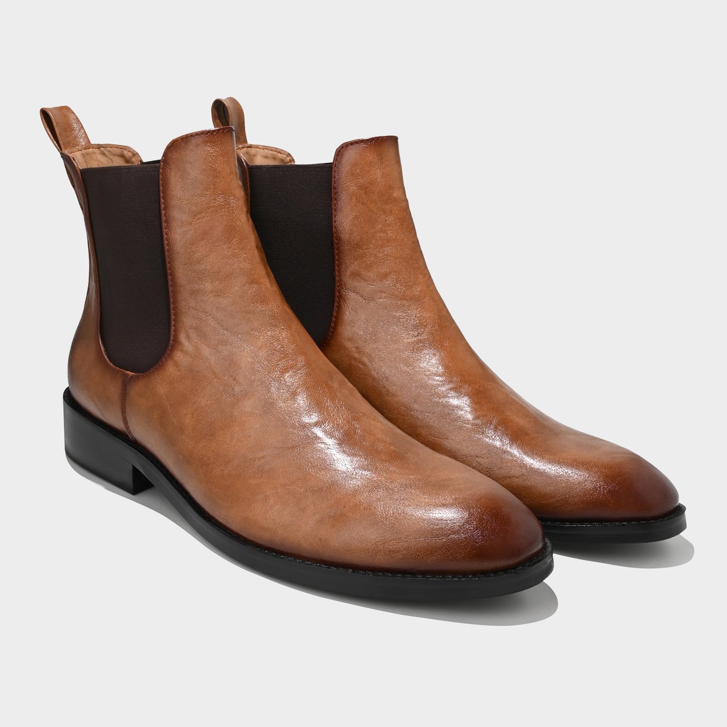 TEXTURED CHELSEA BOOT - TAN
