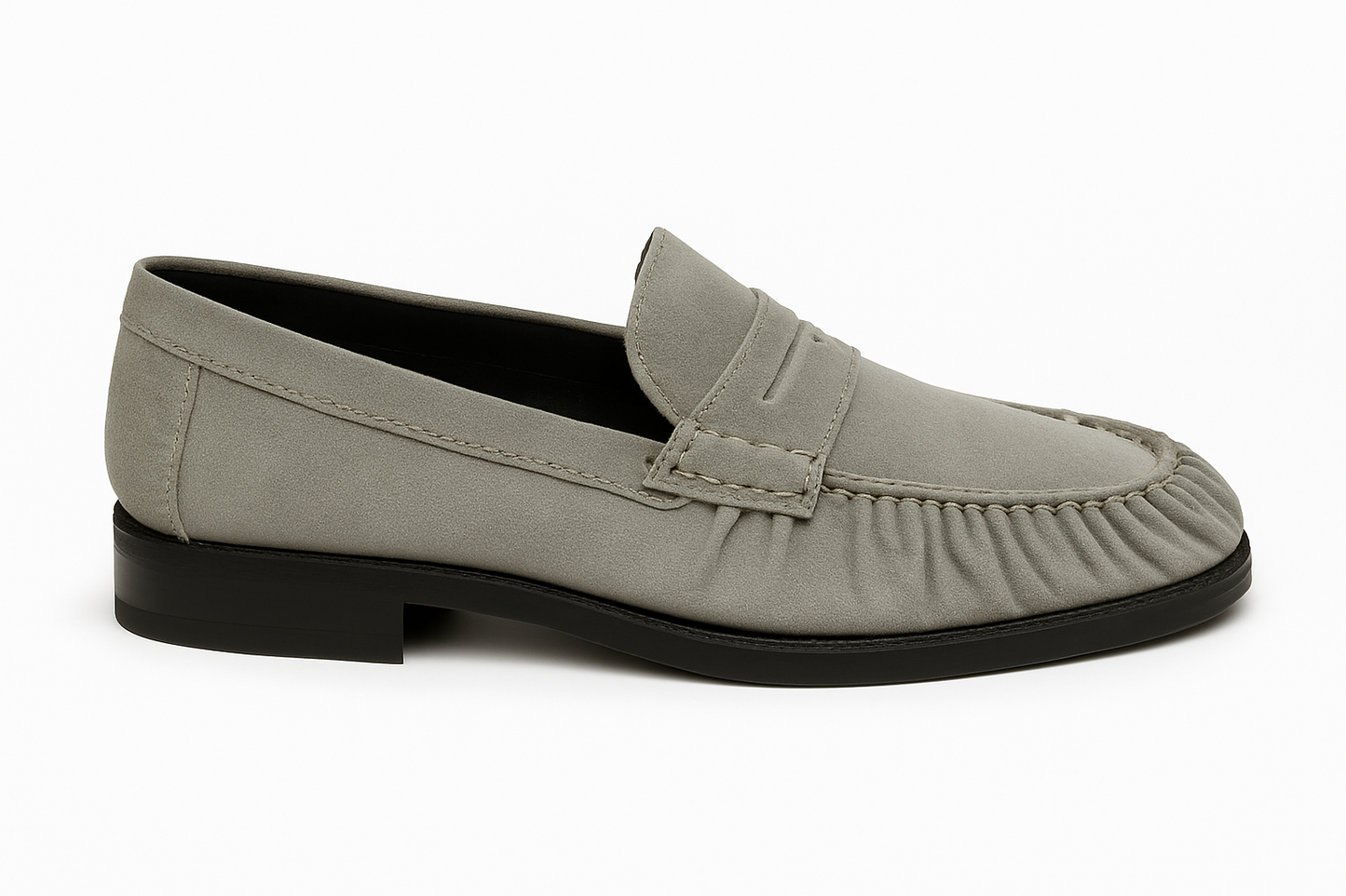 UNLINED WOVEN PENNY LOAFERS- LIGHT GREY