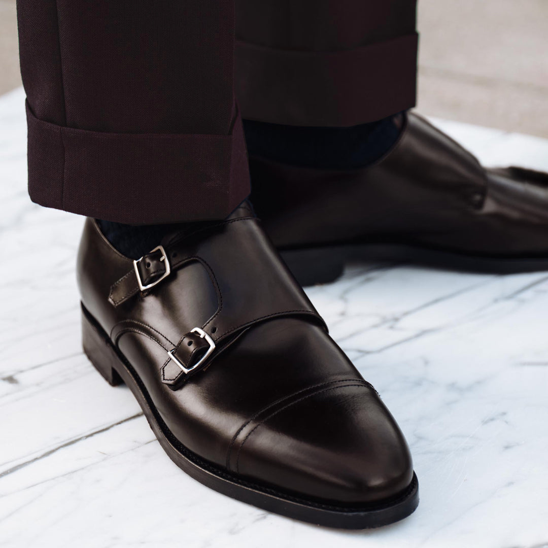 Double Monk strap shoes black
