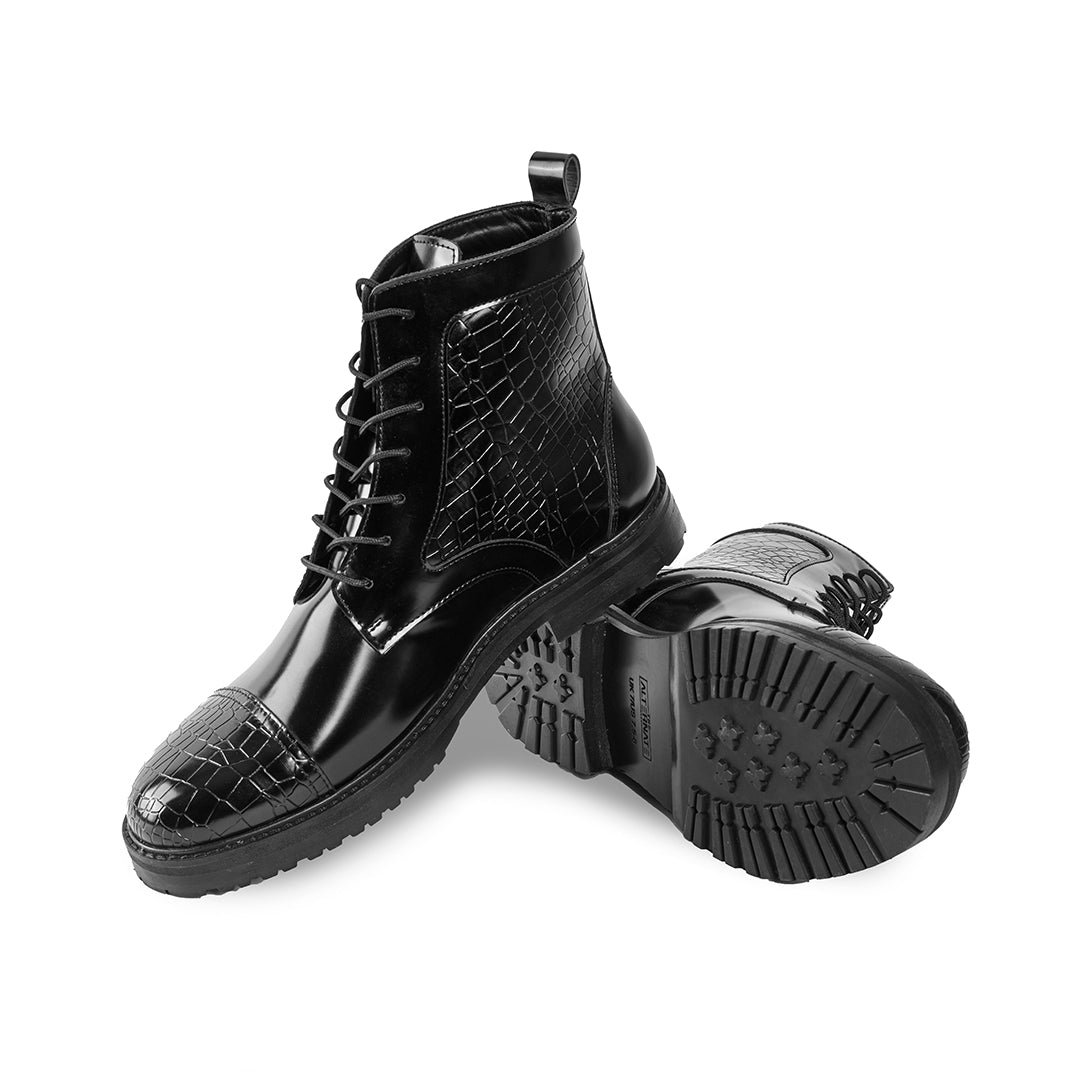 LACE UP ANKLE BOOT BLACK