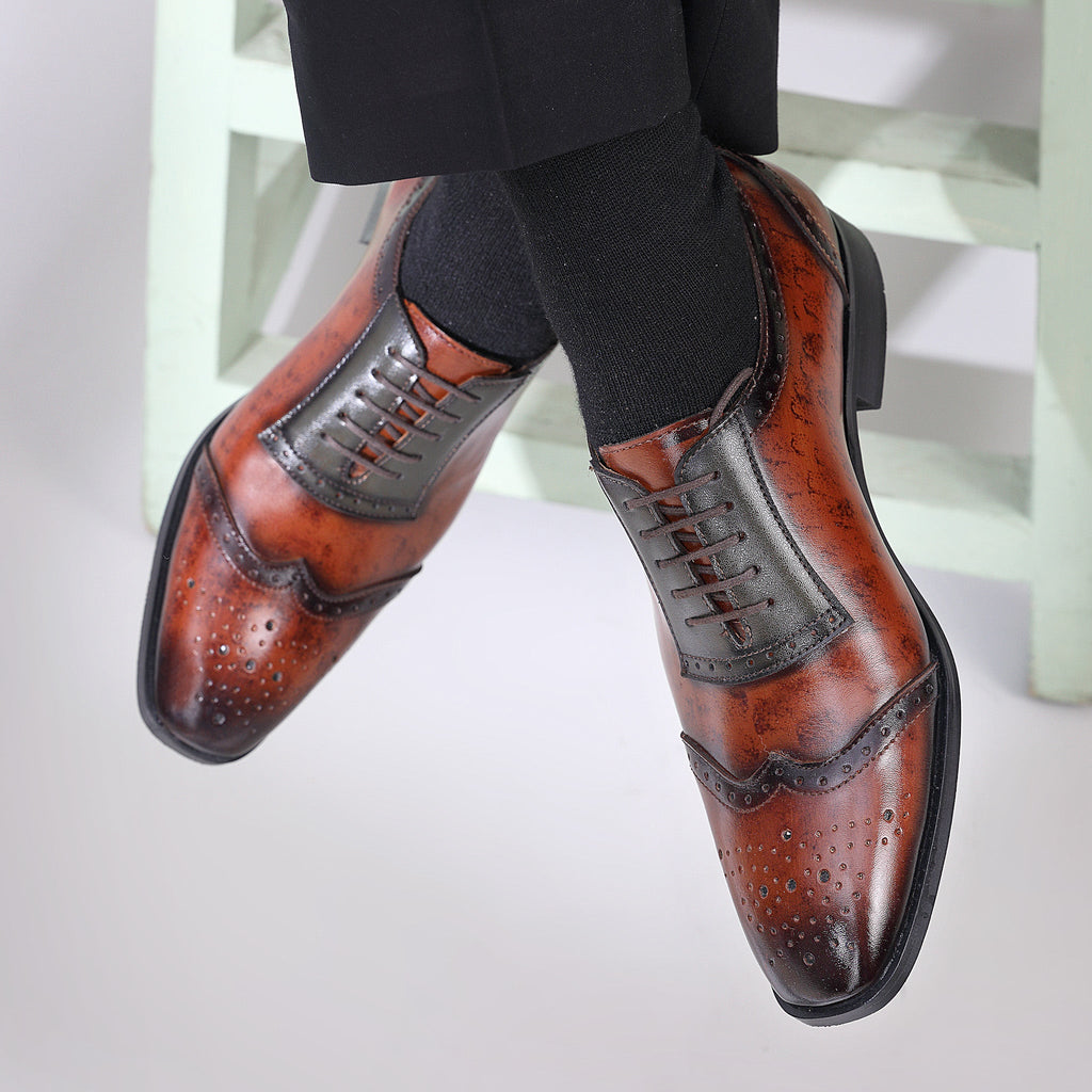 OXFORDS WITH MARBLE PATINA - HEIGHT ELEVATION