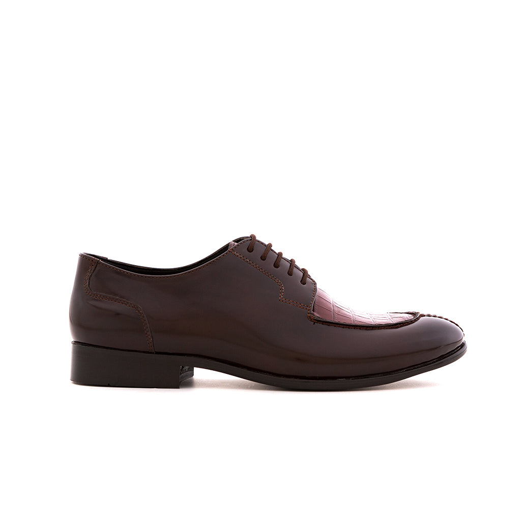 DERBY SHOES WITH CROCO DETAIL - HEIGHT ELEVATION