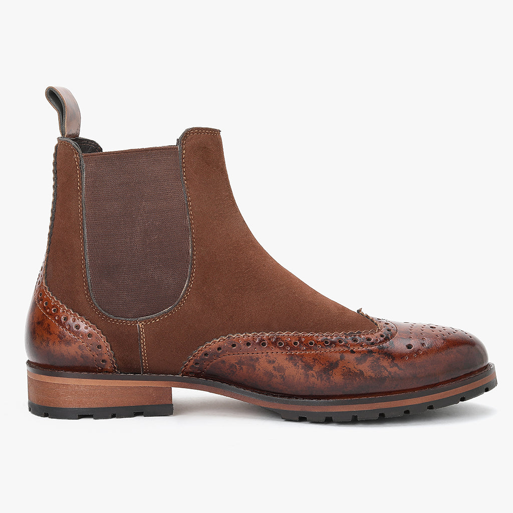 CHELSEA BOOTS WITH PATINA FINISH - HEIGHT ELEVATION