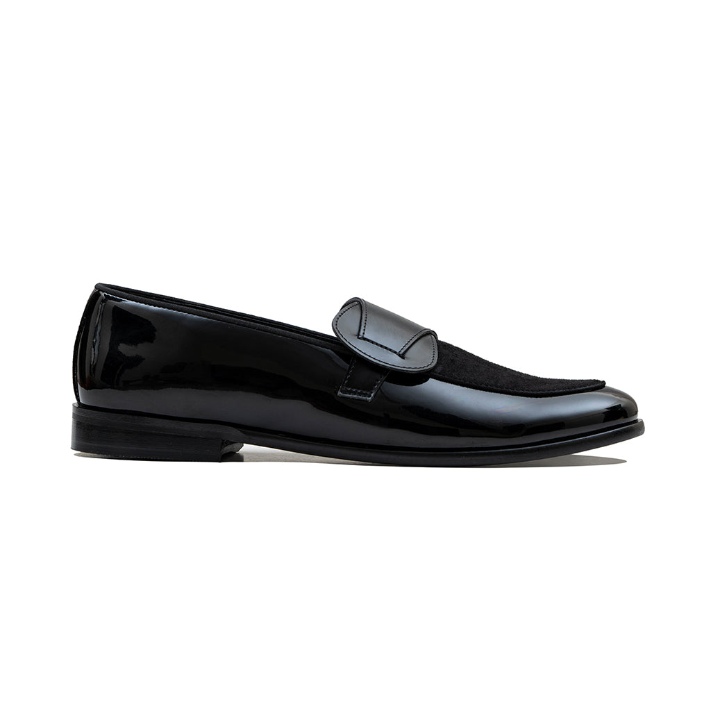BUTTERFLY PATENT LOAFERS-BLACK
