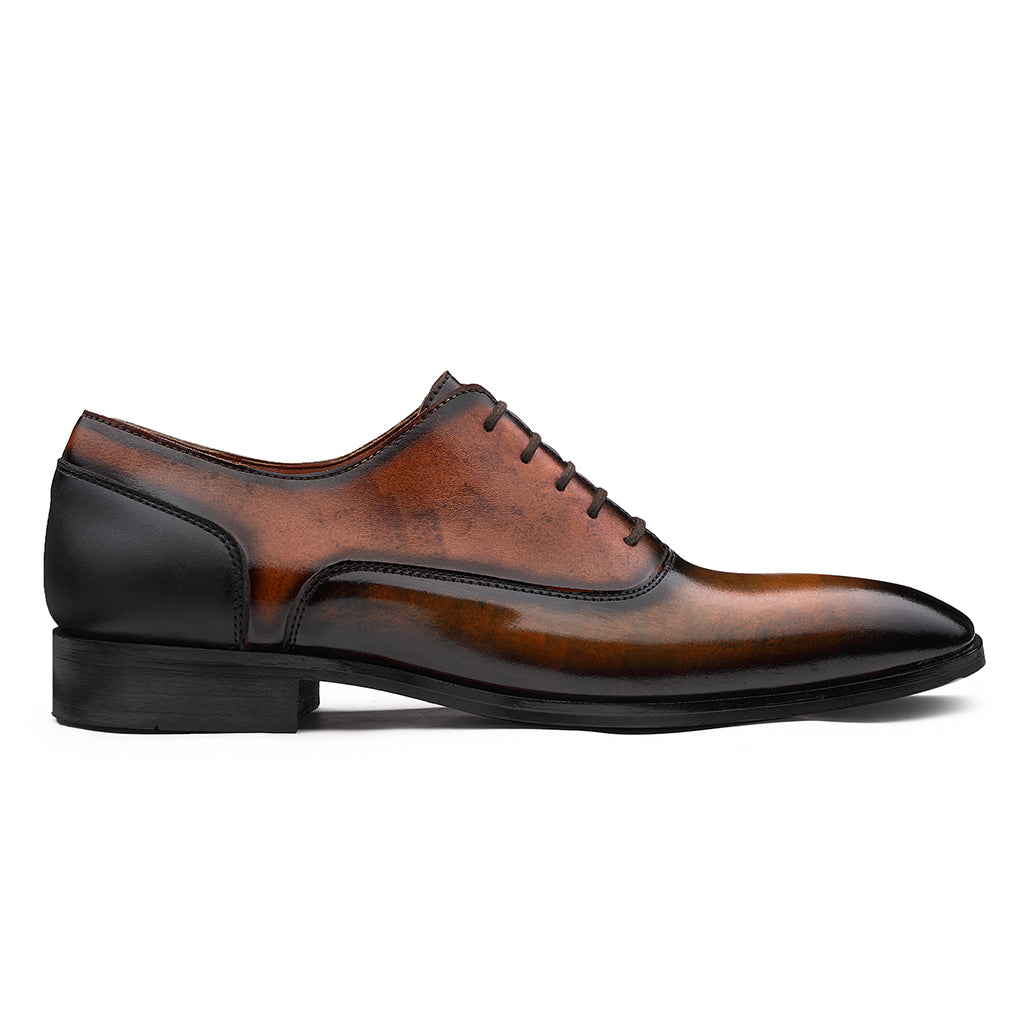 DERBY LACE UP WITH MARBLE PATINA - HEIGHT ELEVATION