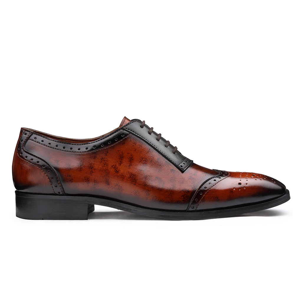 OXFORDS WITH MARBLE PATINA - HEIGHT ELEVATION