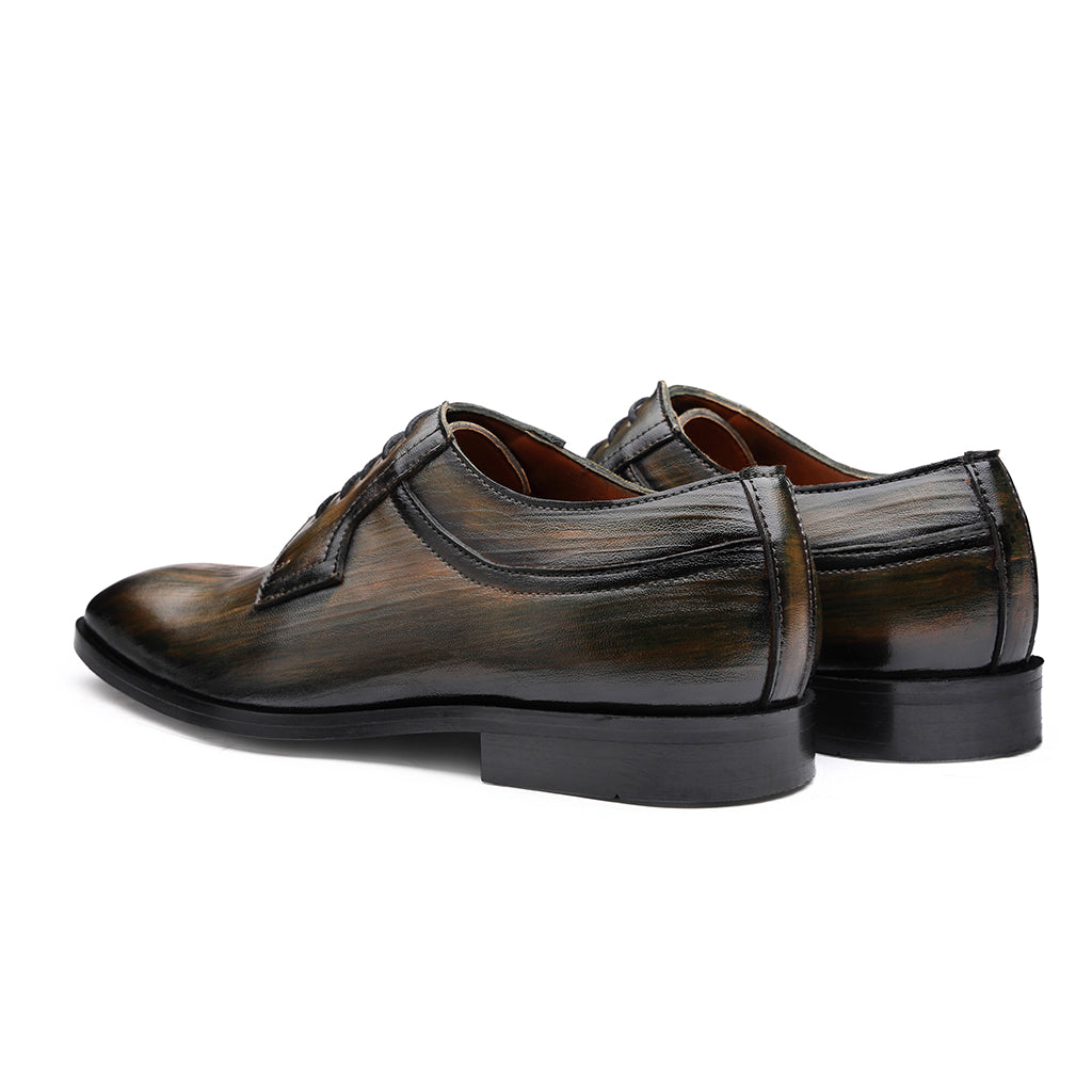 DERBY LACE-UPS WITH BRUSHED PATINA