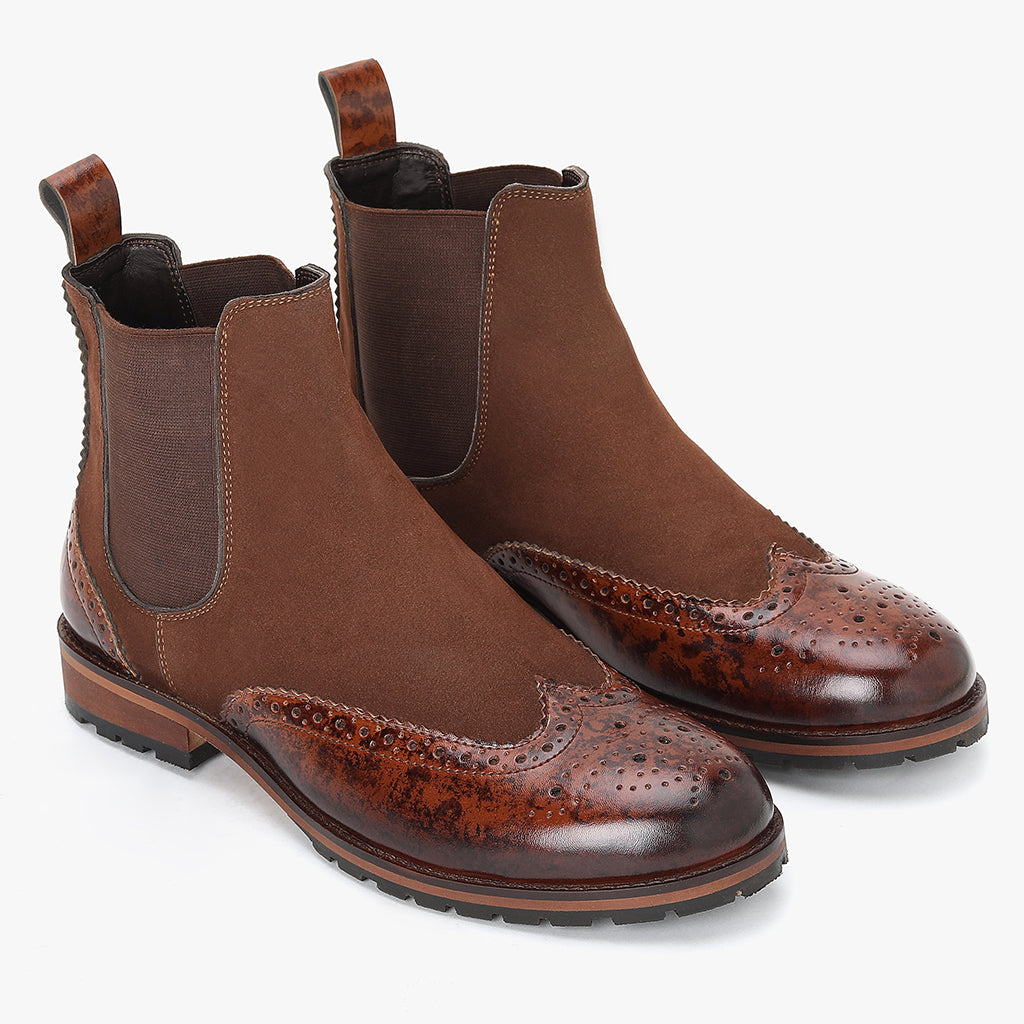 CHELSEA BOOTS WITH PATINA FINISH - HEIGHT ELEVATION