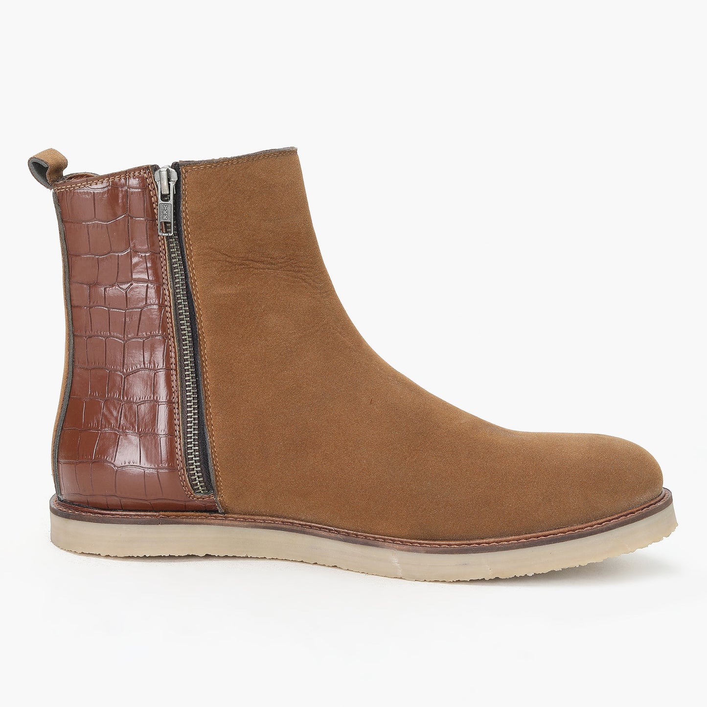 CHELSEA BOOTS WITH CROCO DETAIL