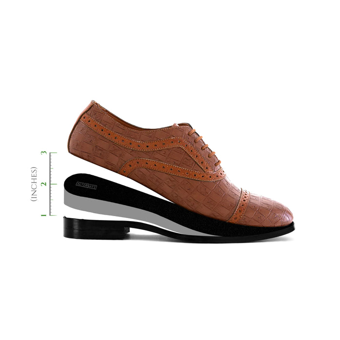 OXFORD SHOES WITH BROGUE DETAIL - HEIGHT ELEVATION