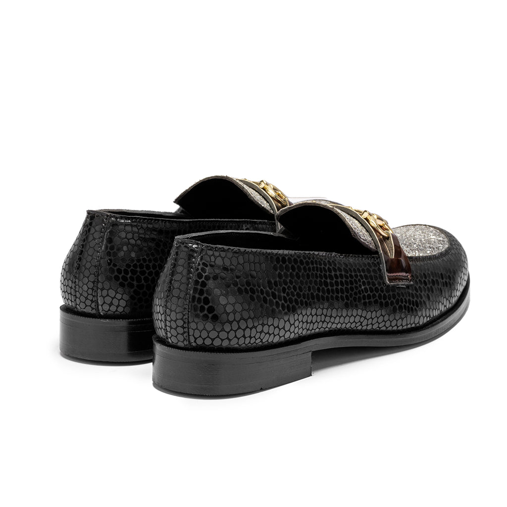 SHIMMERY SLIP ON WITH BUCKLE DETAIL