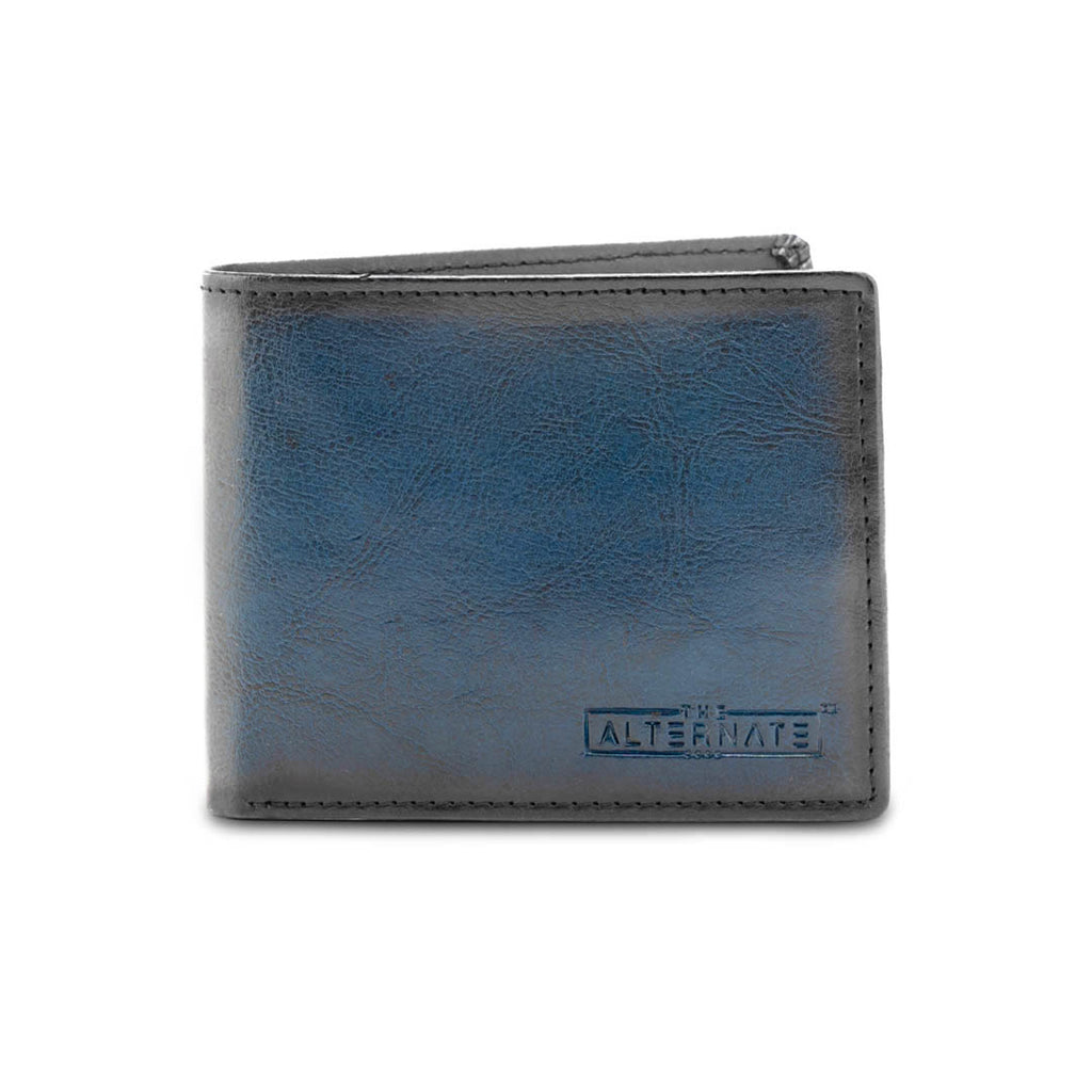 HAND PAINTED WALLET-BLUE