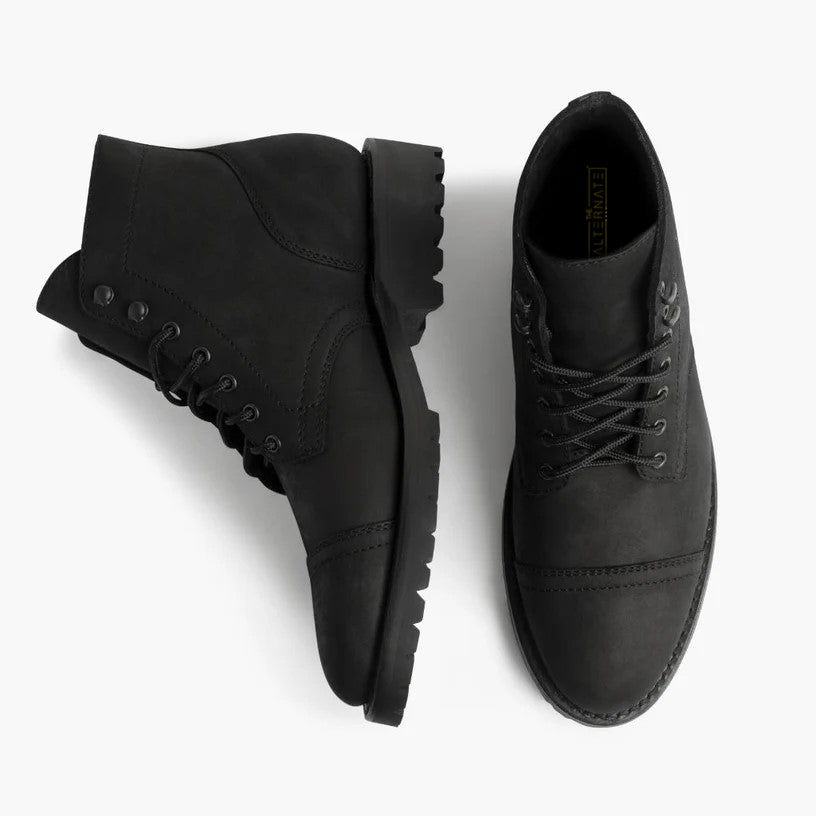 NUBUCK COMBAT BOOTS WITH COMMANDO OUTSOLE