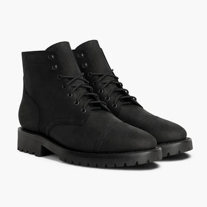 NUBUCK COMBAT BOOTS WITH COMMANDO OUTSOLE