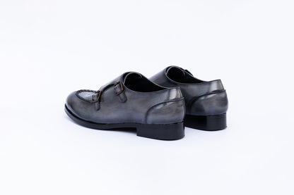 MONK STRAPS WITH TOE STITCH-GREY