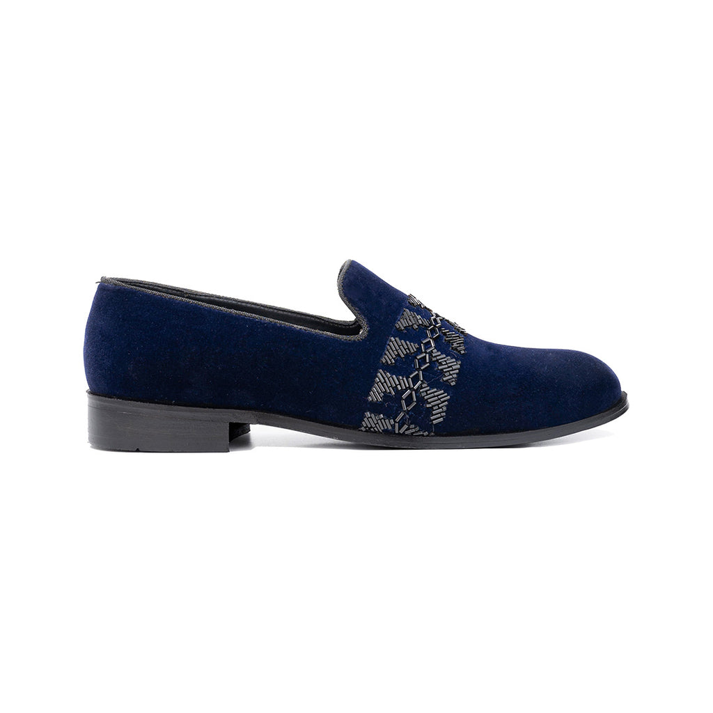 The Alternate velvet slip-ons- Blue