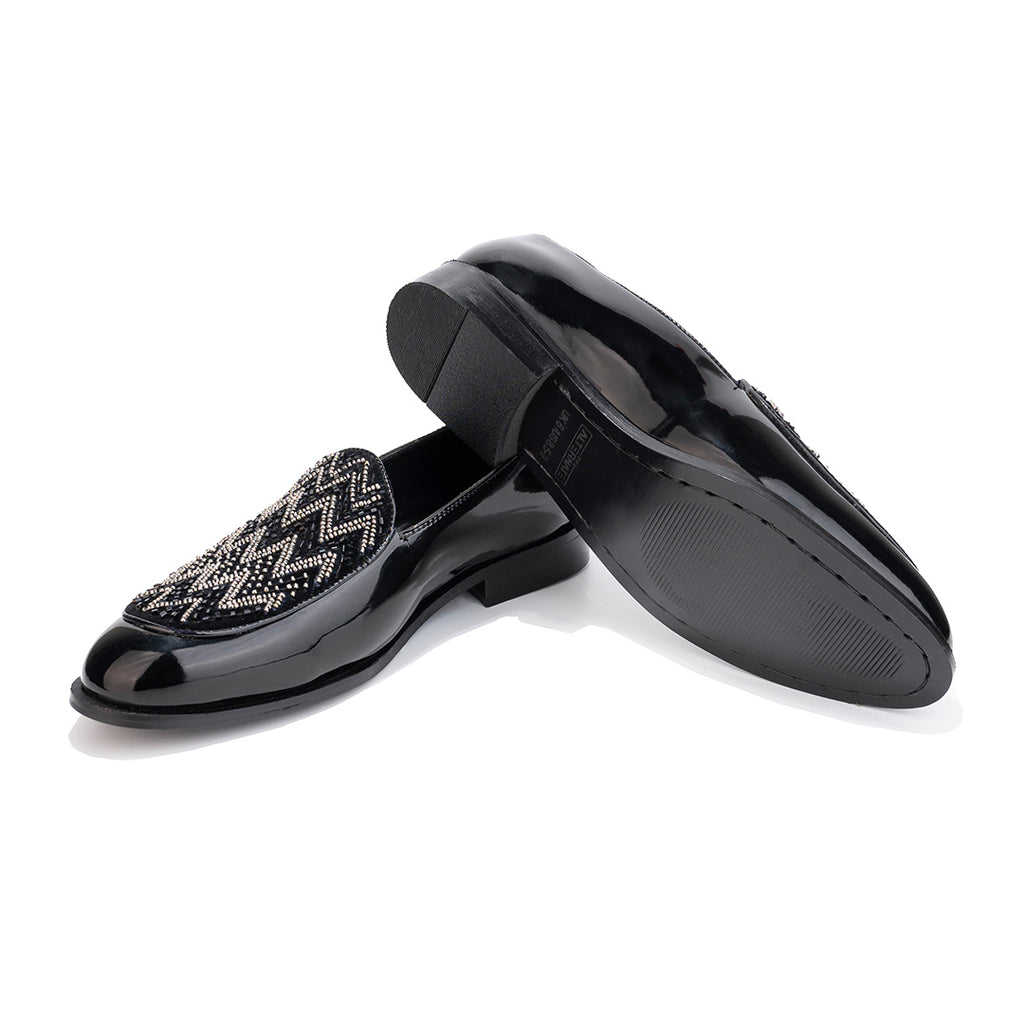 The Alternate Patent slip-ons- black