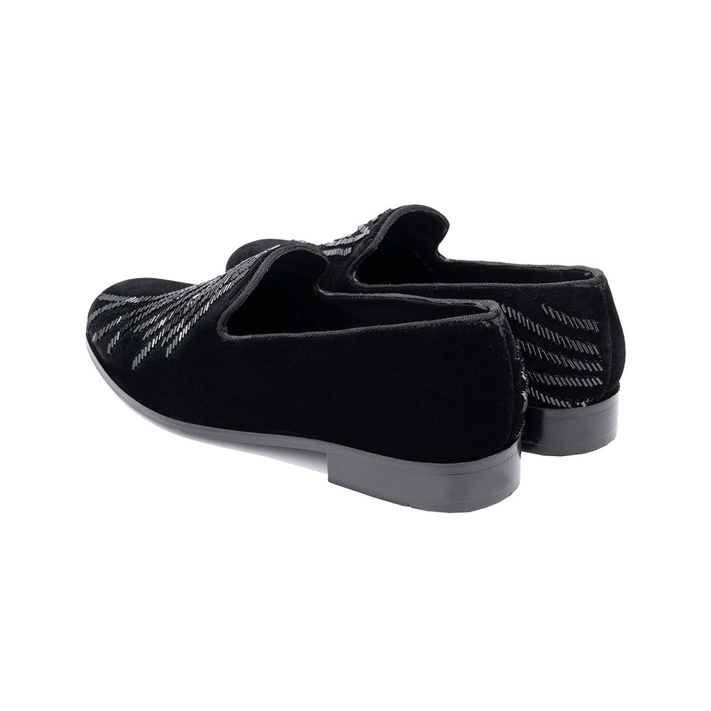 The Alternate black velvet slip-ons