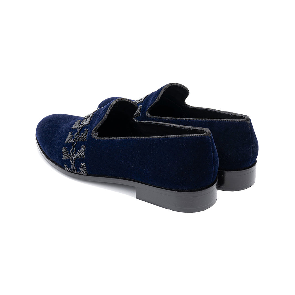 The Alternate velvet slip-ons- Blue