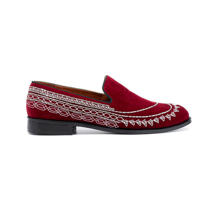 The Alternate Maroon velvet slip-ons
