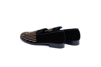 ABSTRACT EMBROIDERY SLIP-ONS-BLACK