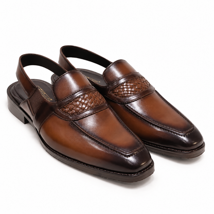 BROWN WEAVING SANDAL