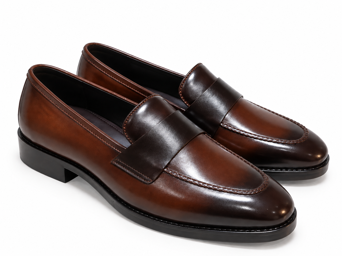 DUAL TONE SLIP-ONS-BROWN