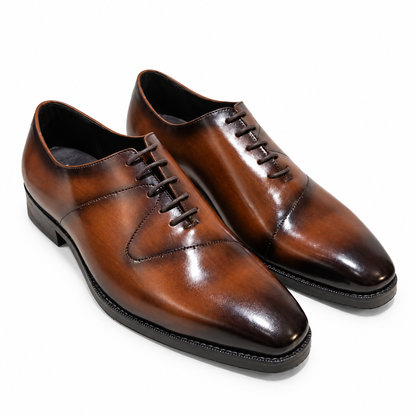 DERBY LACE-UPS WITH TWO TONE DETAIL- BROWN