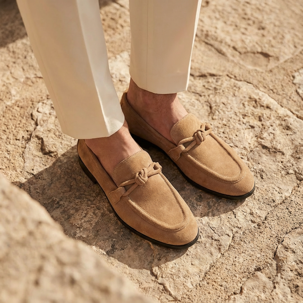 KNOT SLIP-ONS IN SUEDE- BIEGE