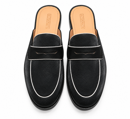 MILLED MULES WITH CONTRAST STITCH