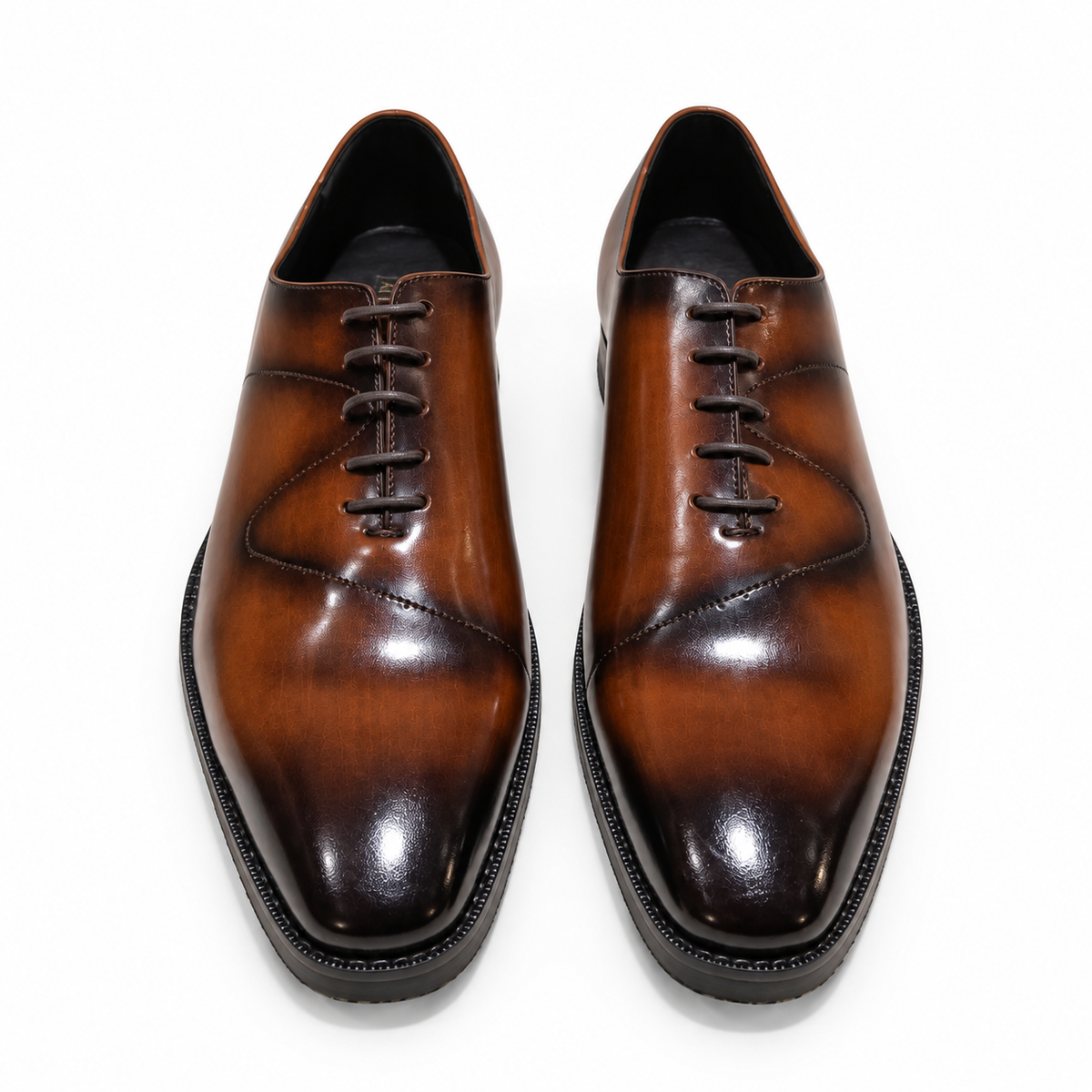 DERBY LACE-UPS WITH TWO TONE DETAIL- BROWN