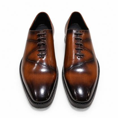DERBY LACE-UPS WITH TWO TONE DETAIL- BROWN