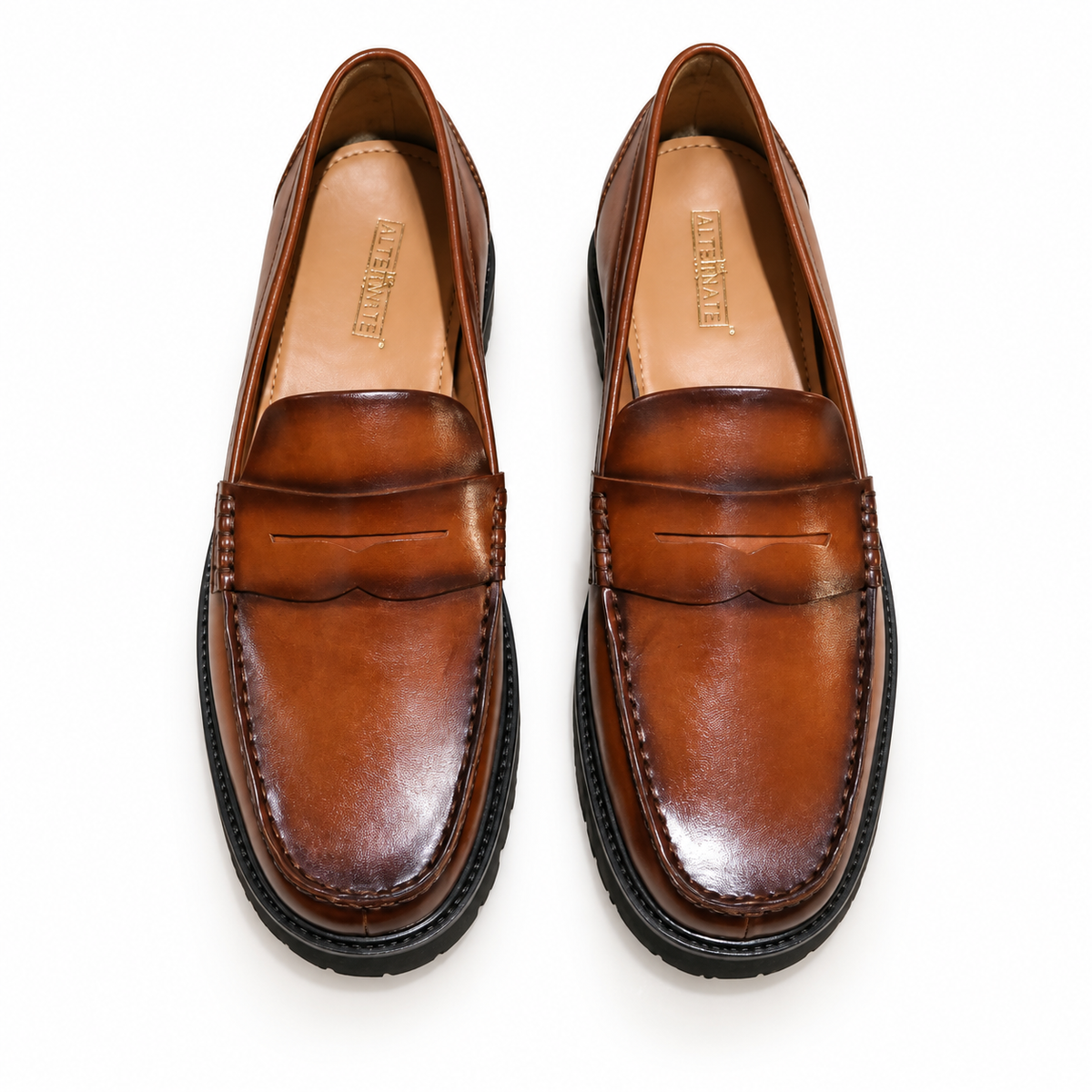 TAN PENNY LOAFER WITH CHUNKY SOLE