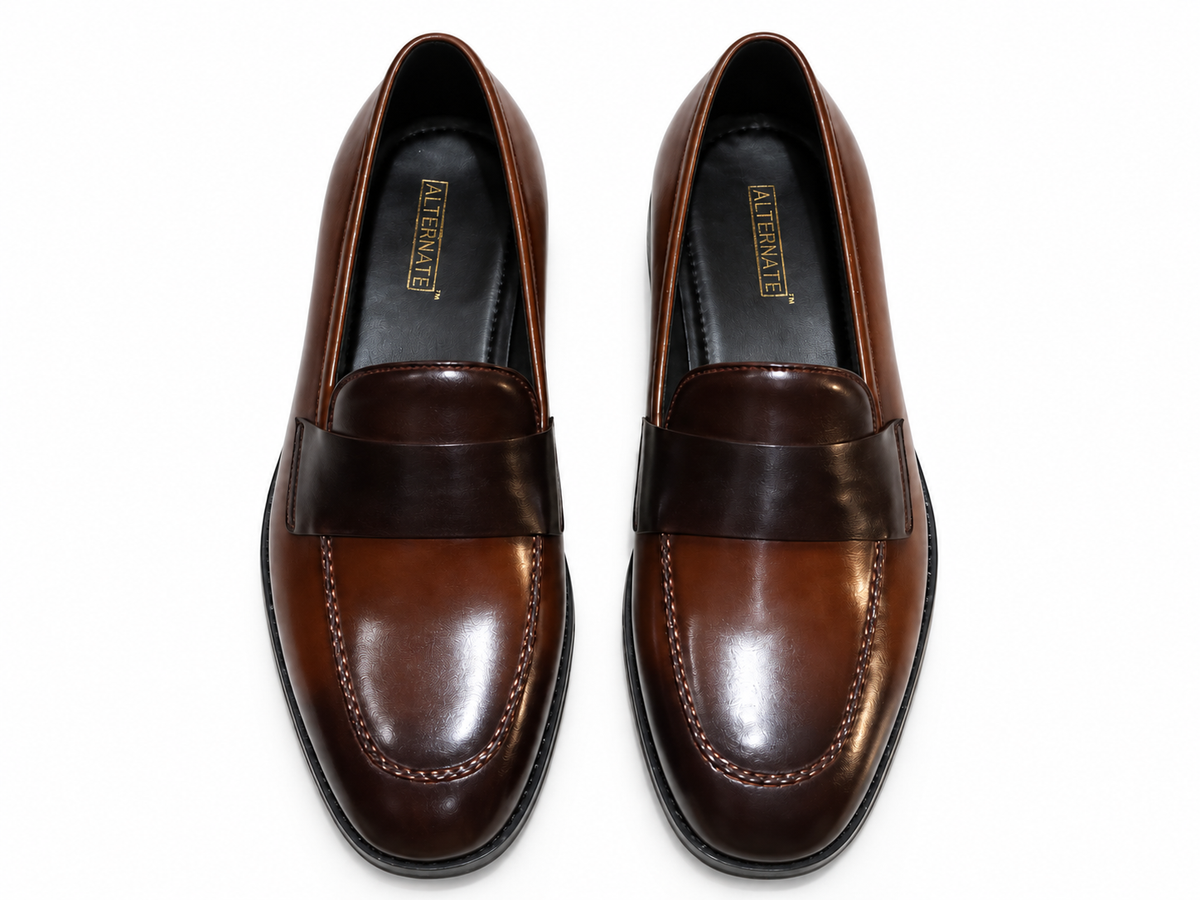 DUAL TONE SLIP-ONS-BROWN