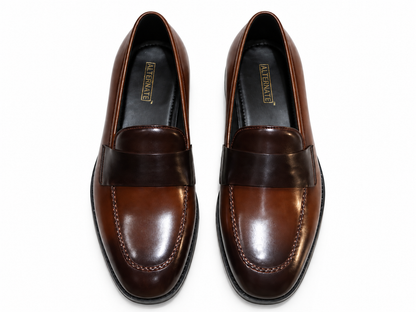 DUAL TONE SLIP-ONS-BROWN