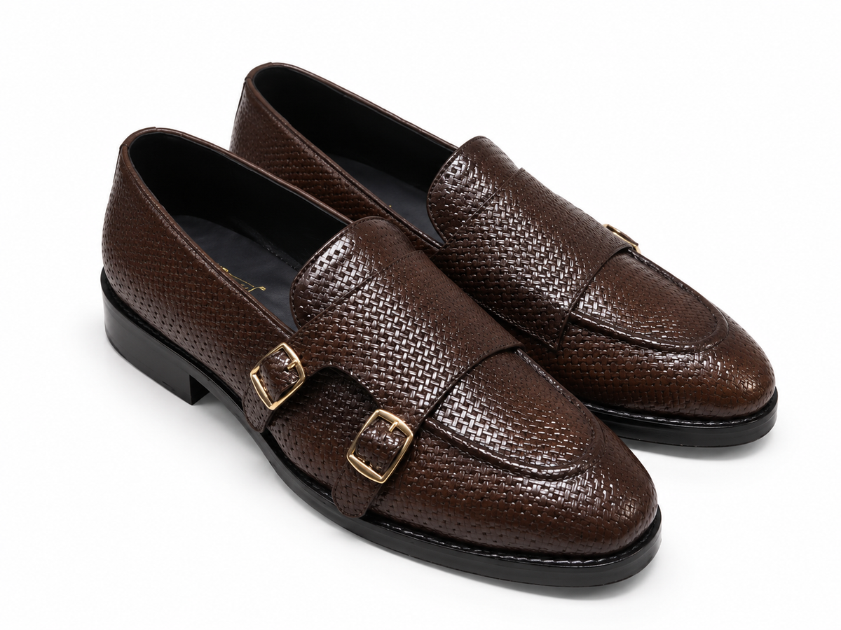 WOVEN MONKSTRAPS-BROWN