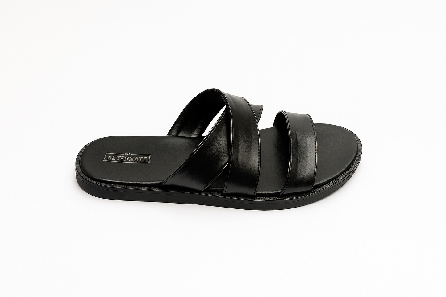 BLACK STRAP SANDALS
