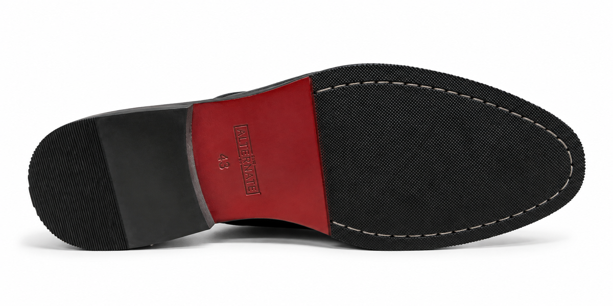 MILLED MULES WITH CONTRAST STITCH