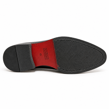PATENT DERBY LACE-UP- BLACK