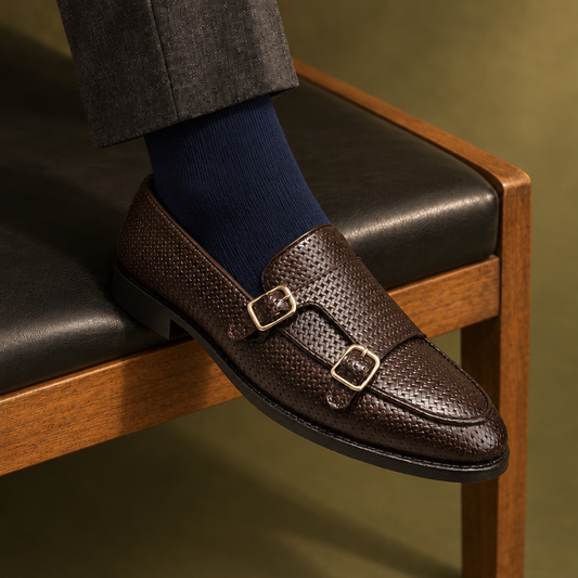 WOVEN MONKSTRAPS-BROWN